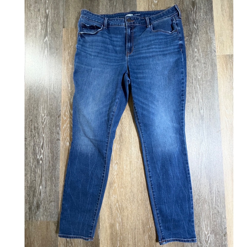 Old Navy Pop Icon Skinny Jeans Womens 16 Blue Medium Wash Stretch High Rise